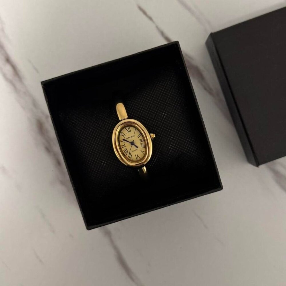 SKU:0249 Retro Gold Women Watch Bracelet Vintage vibe Stainless steel+ gift bag - Picture 2 of 6